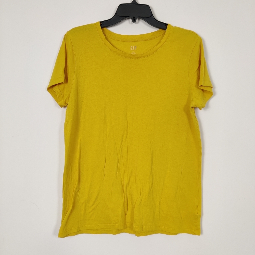 Gap Women's Favourite T-shirt Golden Yellow Size Large Casual Loungewear Cotton